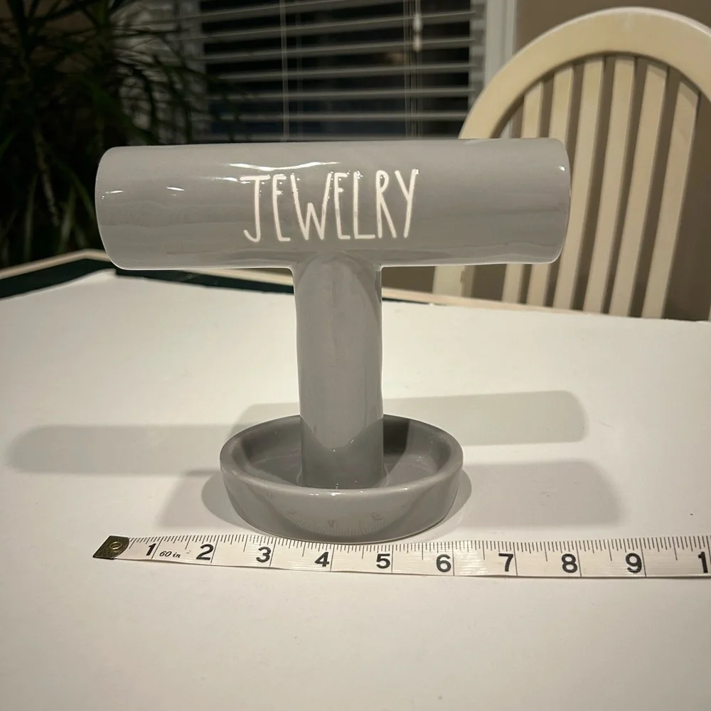 RAE DUNN GRAY CERAMIC JEWELRY HOLDER